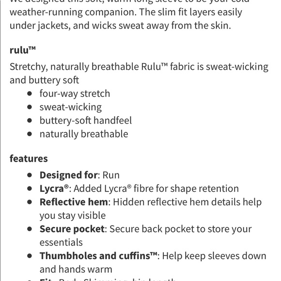 lululemon Runderful LS - Picture 2 of 4